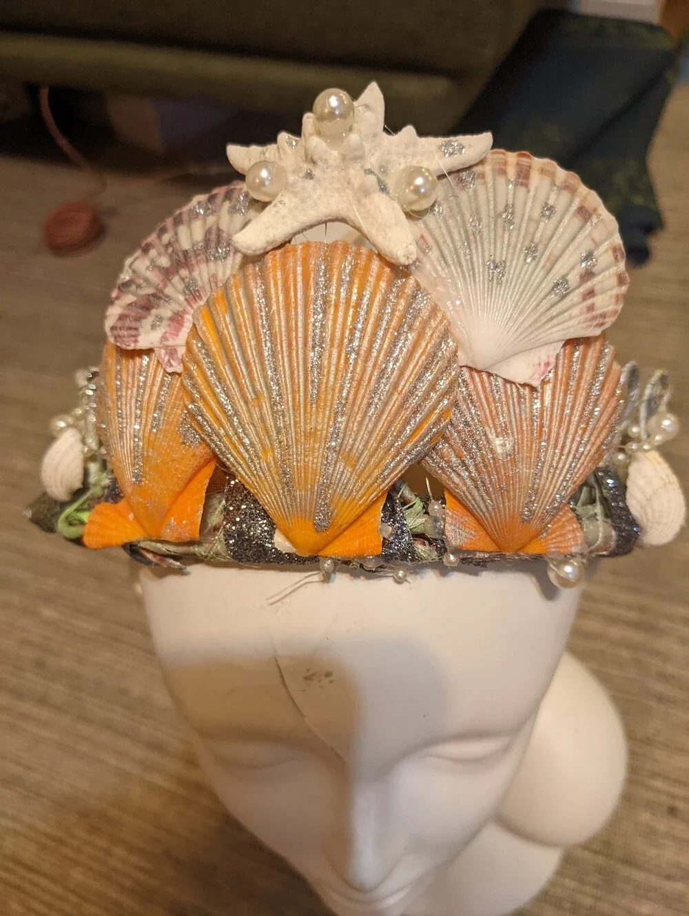 Handmade Light Mermaid Shell Crown
